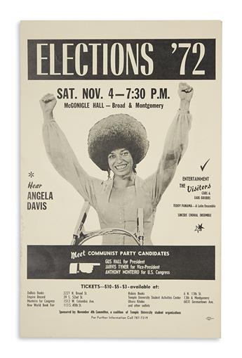 (BLACK PANTHERS.) Pair of Angela Davis political campaign posters.